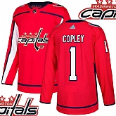 Capitals #1 Copley Red With Special Glittery Logo Adidas Jersey,baseball caps,new era cap wholesale,wholesale hats